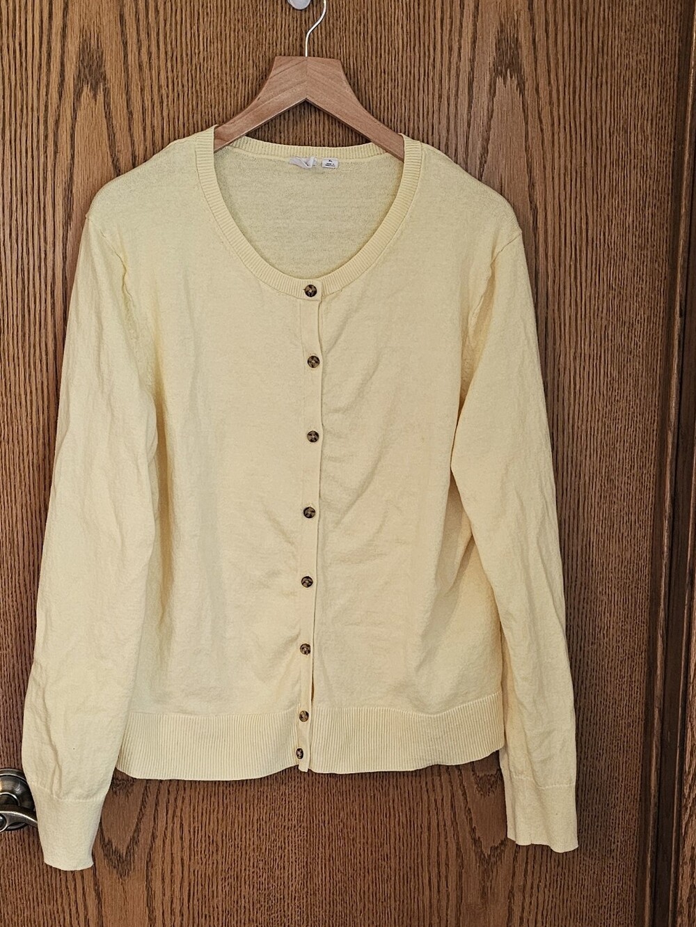 Light Yellow Women’s Button-Front Sweater Cardigan